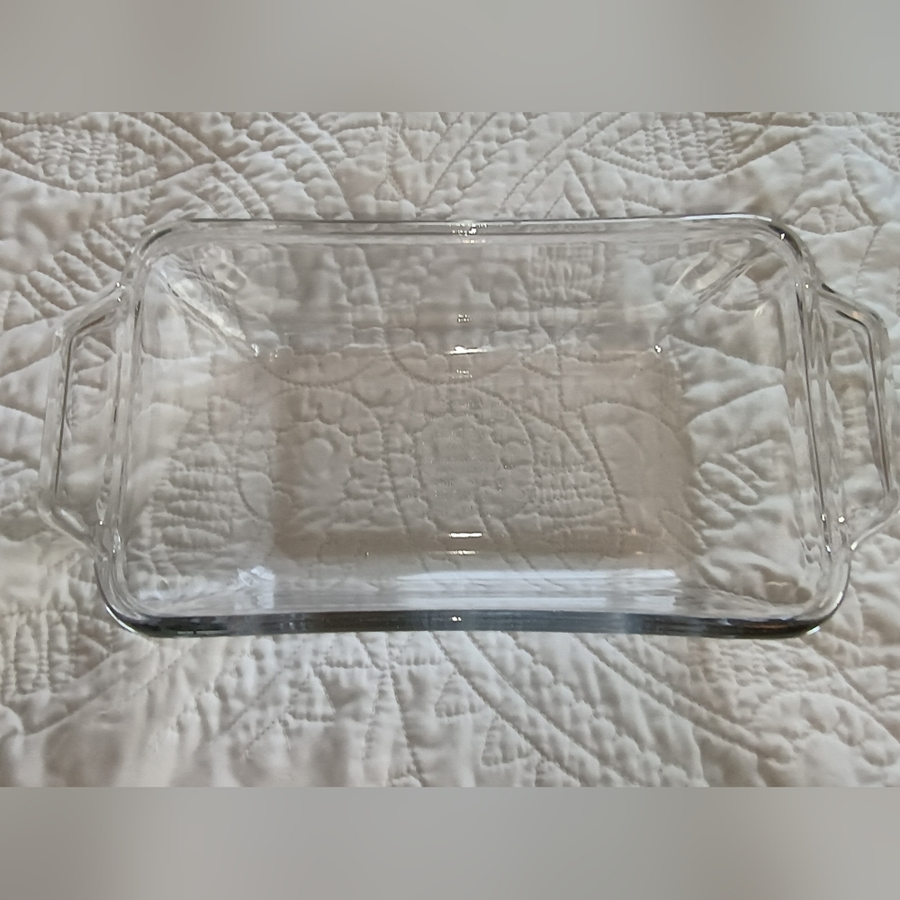 Vintage Large Clear Glass Anchor Rectangle Baking Dish